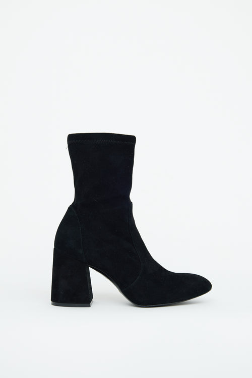 Stuart Weitzman Black Suede Chunky Boot