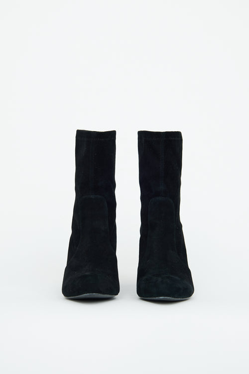 Stuart Weitzman Black Suede Chunky Boot