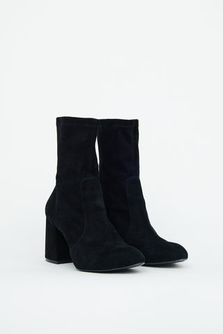 Stuart Weitzman Black Suede Chunky Boot