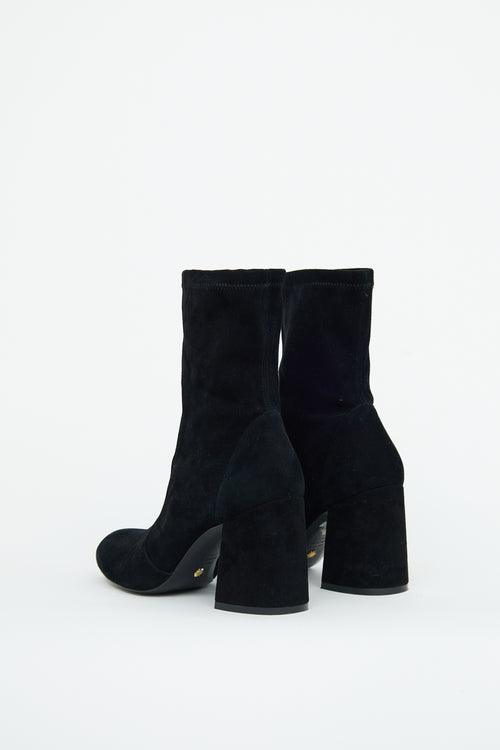 Stuart Weitzman Black Suede Chunky Boot