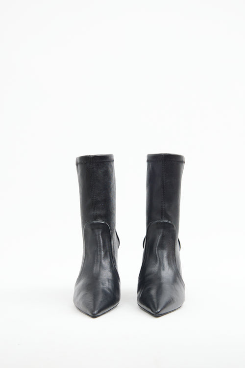 Stuart Weitzman Black Wedge Pointed Boot