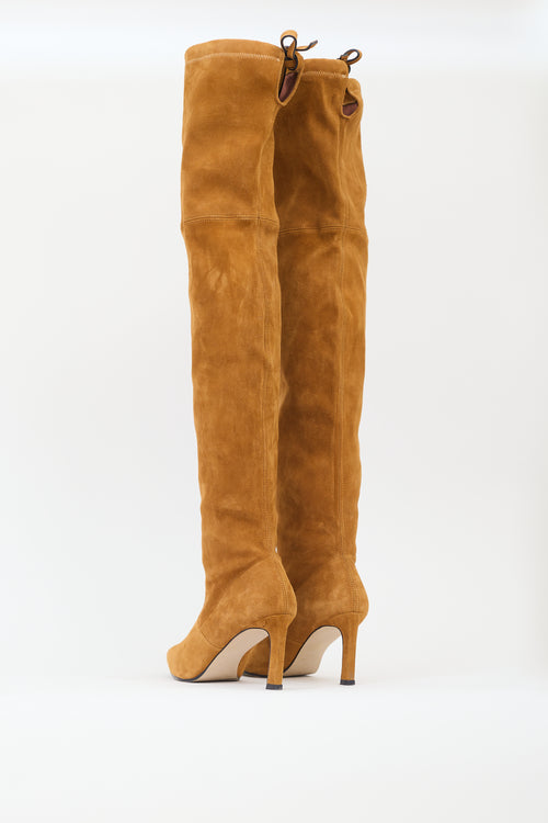 Stuart Weitzman Brown Suede Natalia 75 Thigh High Boot