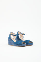 Stuart Weitzman Canvas Espadrille Wedge Sandal