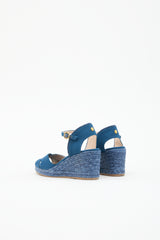 Stuart Weitzman Canvas Espadrille Wedge Sandal