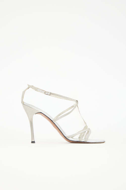 Stuart Weitzman Glitter Strappy Sandal