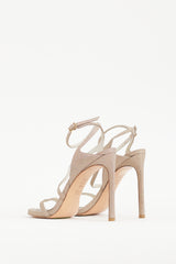 Stuart Weitzman Gold Glitter Sensual Sandal Heel