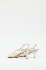 Stuart Weitzman Gold Leather Slingback Sandal