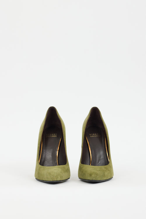 Stuart Weitzman Green Suede Stuart Pump