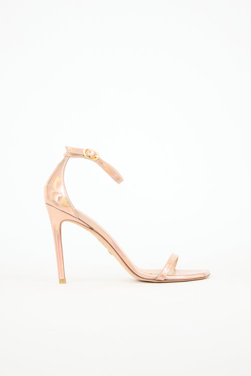 Stuart Weitzman Iridescent Leather Nudistcurve Sandal