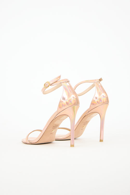 Stuart Weitzman Iridescent Leather Nudistcurve Sandal