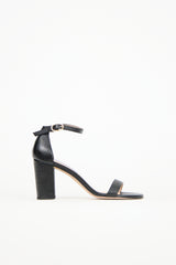 Stuart Weitzman Leather Nudist Block Sandal