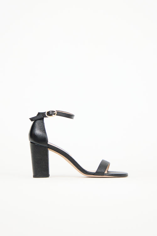 Stuart Weitzman Leather Nudist Block Sandal