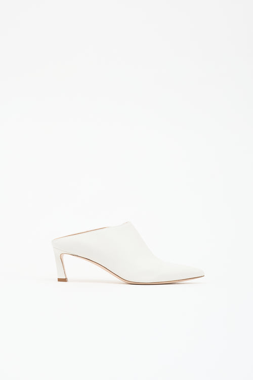 Stuart Weitzman Leather Pointed Toe Mule
