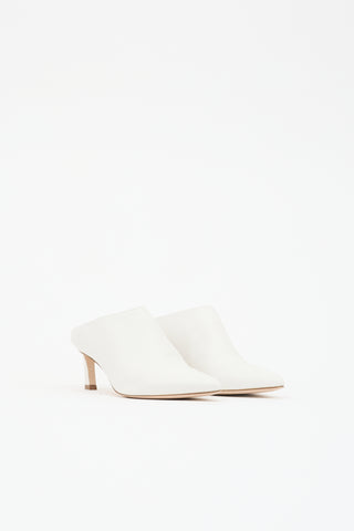 Stuart Weitzman Leather Pointed Toe Mule