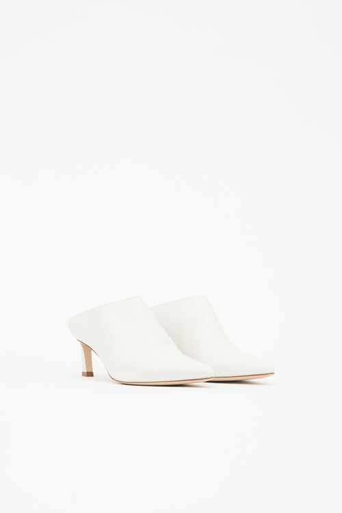Stuart Weitzman Leather Pointed Toe Mule