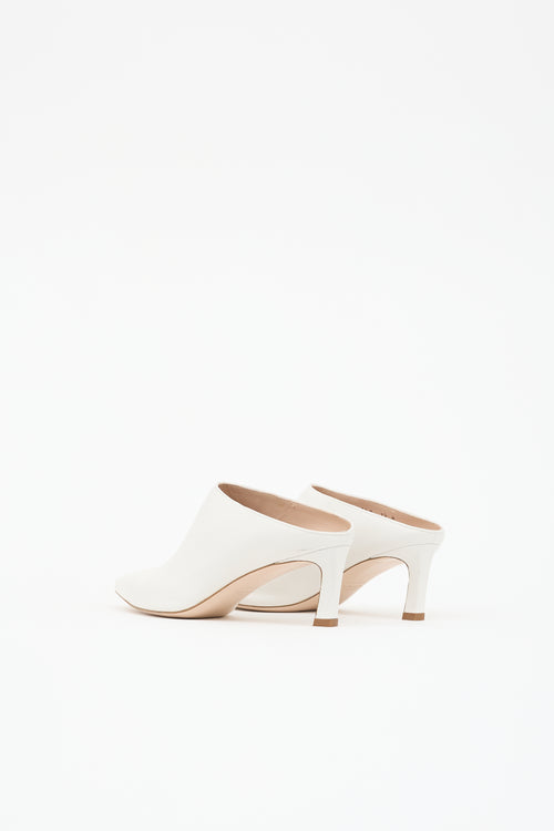Stuart Weitzman Leather Pointed Toe Mule