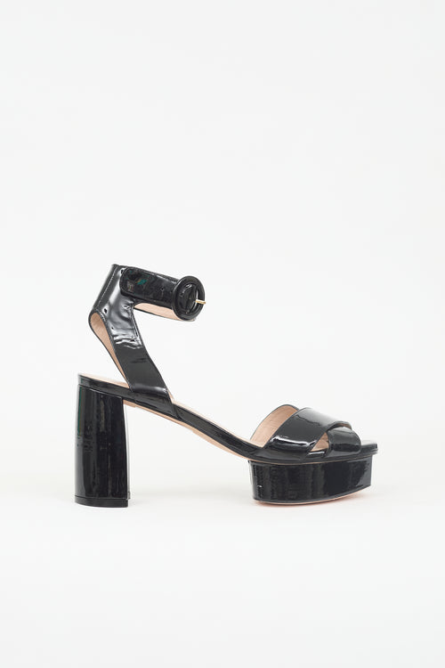 Stuart Weitzman Patent Platform Sandal