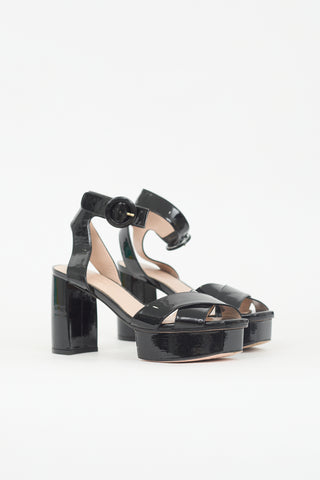 Stuart Weitzman Patent Platform Sandal