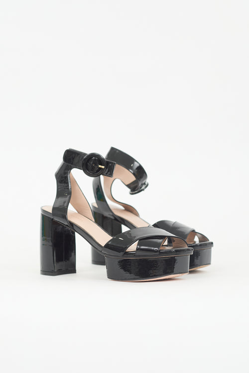 Stuart Weitzman Patent Platform Sandal
