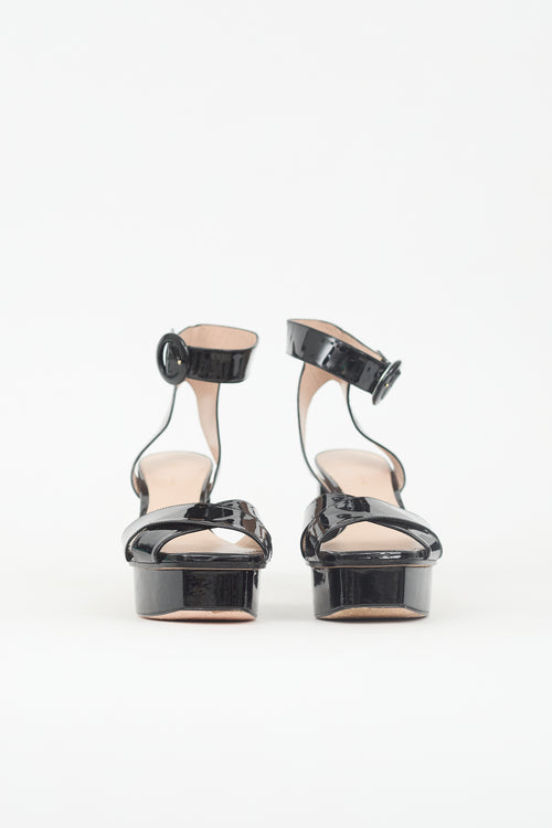 Stuart Weitzman Patent Platform Sandal