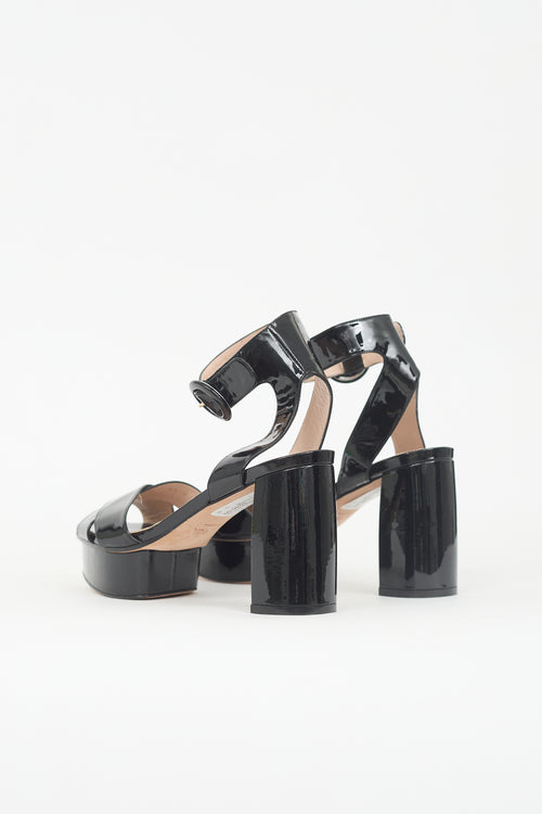 Stuart Weitzman Patent Platform Sandal