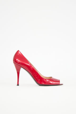 Stuart Weitzman Patent Square Toe Pump