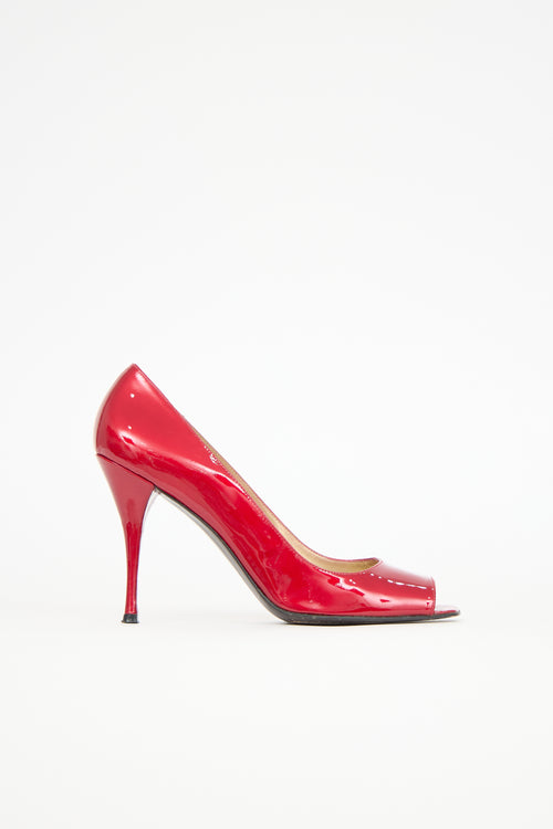 Stuart Weitzman Patent Square Toe Pump