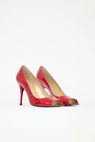 Stuart Weitzman Patent Square Toe Pump