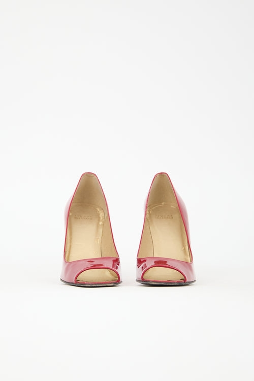 Stuart Weitzman Patent Square Toe Pump