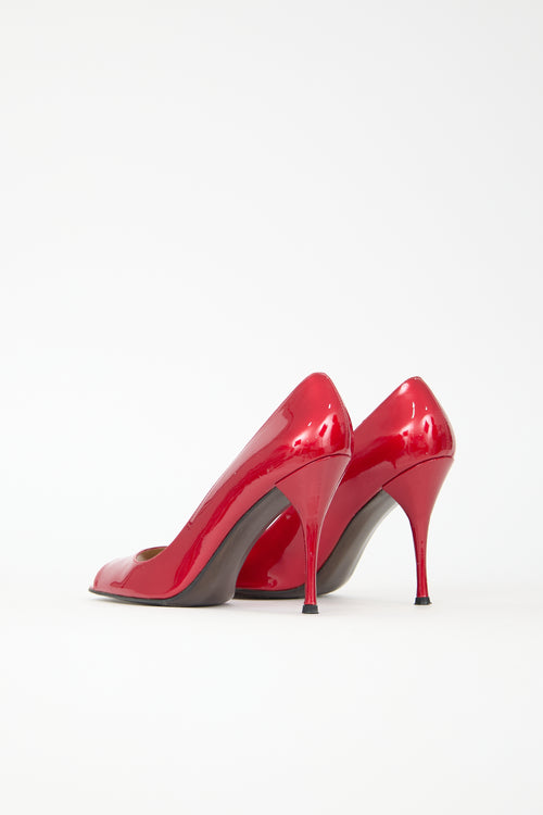 Stuart Weitzman Patent Square Toe Pump