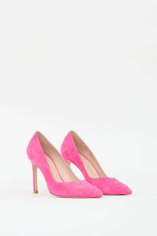 Stuart Weitzman Pink Suede Anny Pump