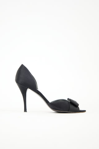 Stuart Weitzman Satin Bow Pump