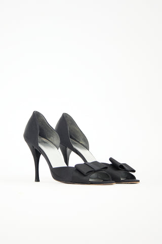 Stuart Weitzman Satin Bow Pump