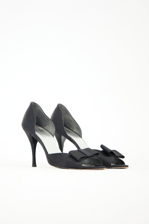 Stuart Weitzman Satin Bow Pump