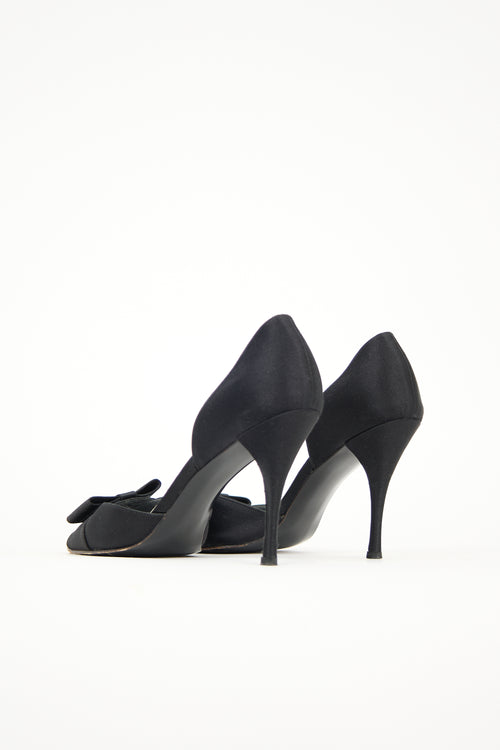 Stuart Weitzman Satin Bow Pump