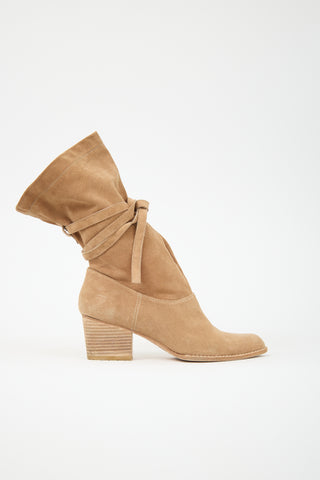 Stuart Weitzman Suede Wrap Around Strap Boot