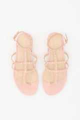 Stuart Weitzman Suede Embellished Sandal