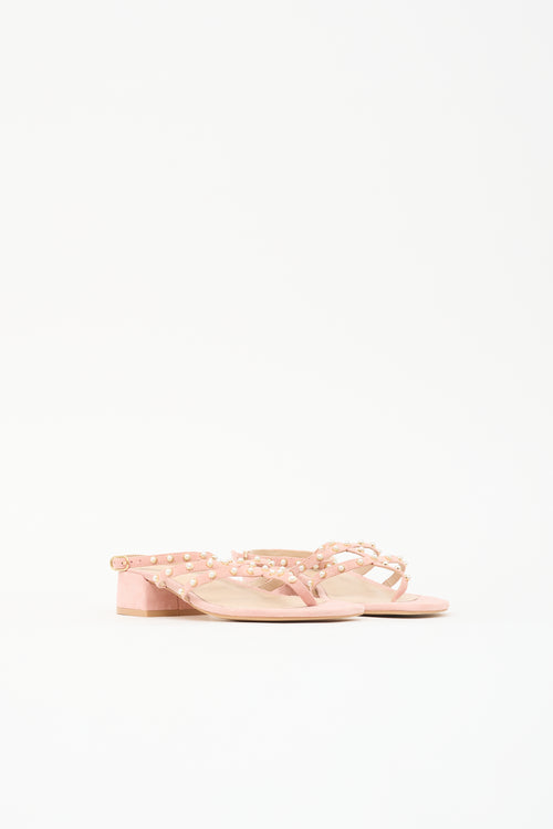 Stuart Weitzman Suede Embellished Sandal