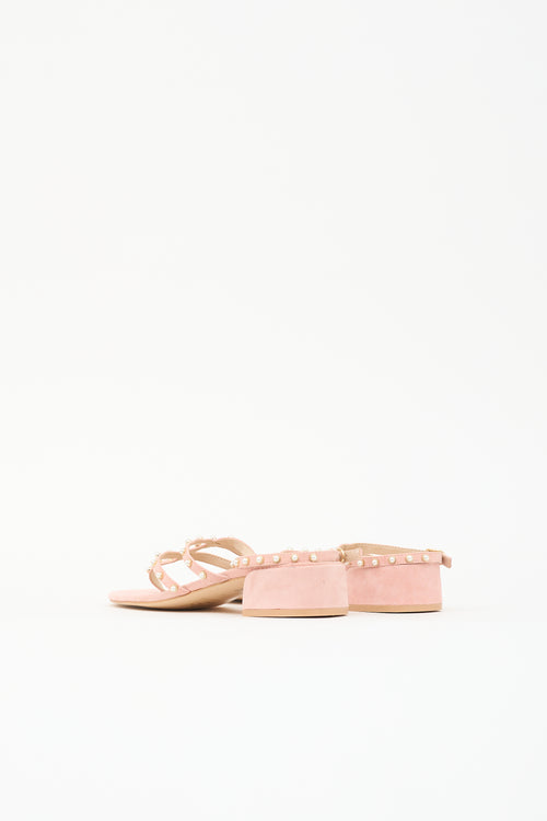Stuart Weitzman Suede Embellished Sandal
