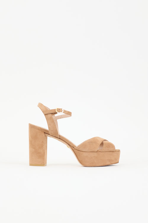 Stuart Weitzman Suede Ivona Platform Sandal