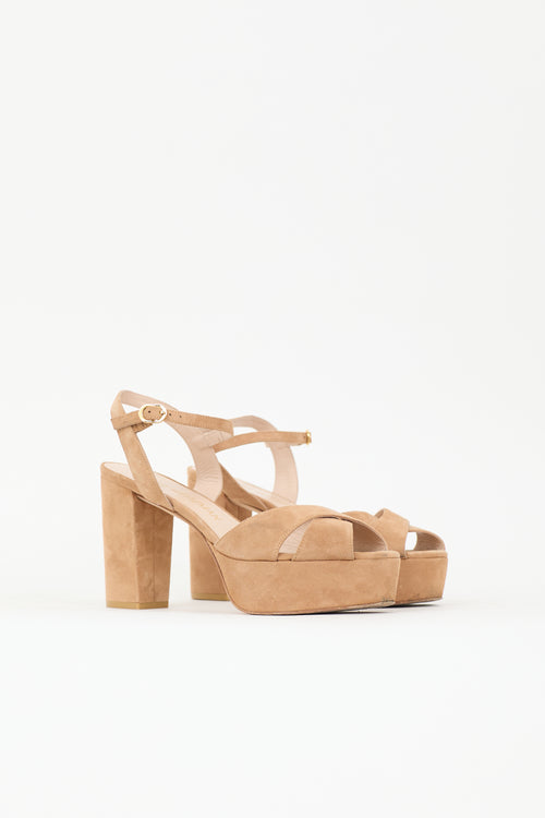 Stuart Weitzman Suede Ivona Platform Sandal