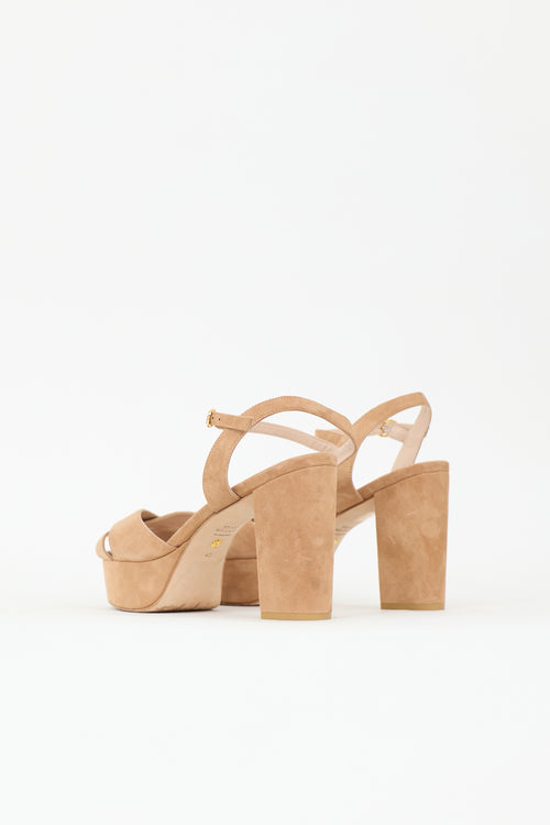 Stuart Weitzman Suede Ivona Platform Sandal