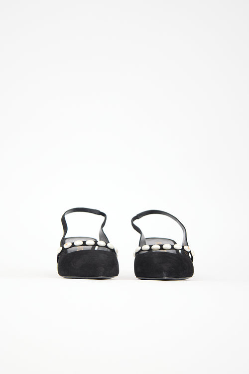 Stuart Weitzman Suede Pearlita Slingback Pump