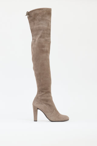 Stuart Weitzman Taupe Suede Highland Boot