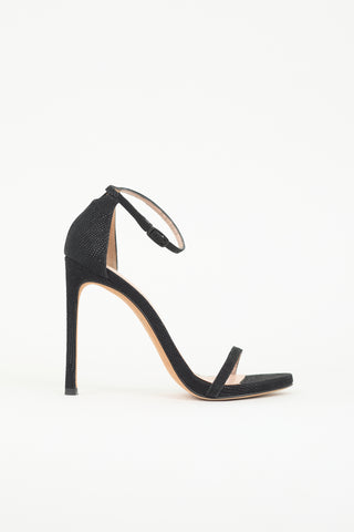 Stuart Weitzman Textured Suede Nudist Sandal