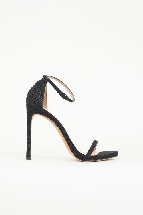 Stuart Weitzman Textured Suede Nudist Sandal