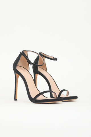 Stuart Weitzman Textured Suede Nudist Sandal