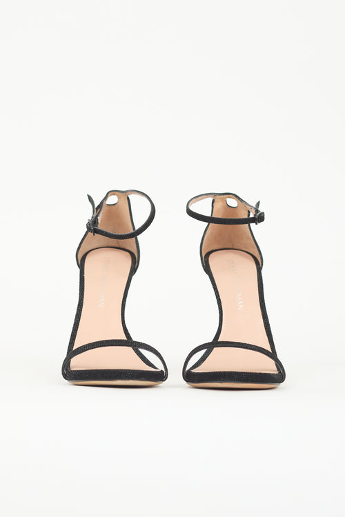 Stuart Weitzman Textured Suede Nudist Sandal