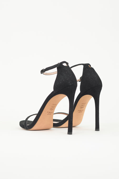 Stuart Weitzman Textured Suede Nudist Sandal