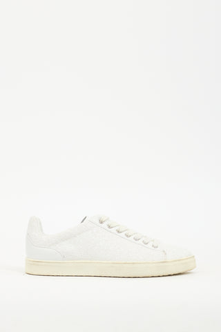 Stuart Weitzman White Leather Sparkly Sneaker